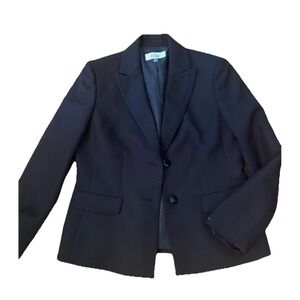 Le Suit Petite Size 10P Blazer Jacket Suit Separate Black Solid Women Business